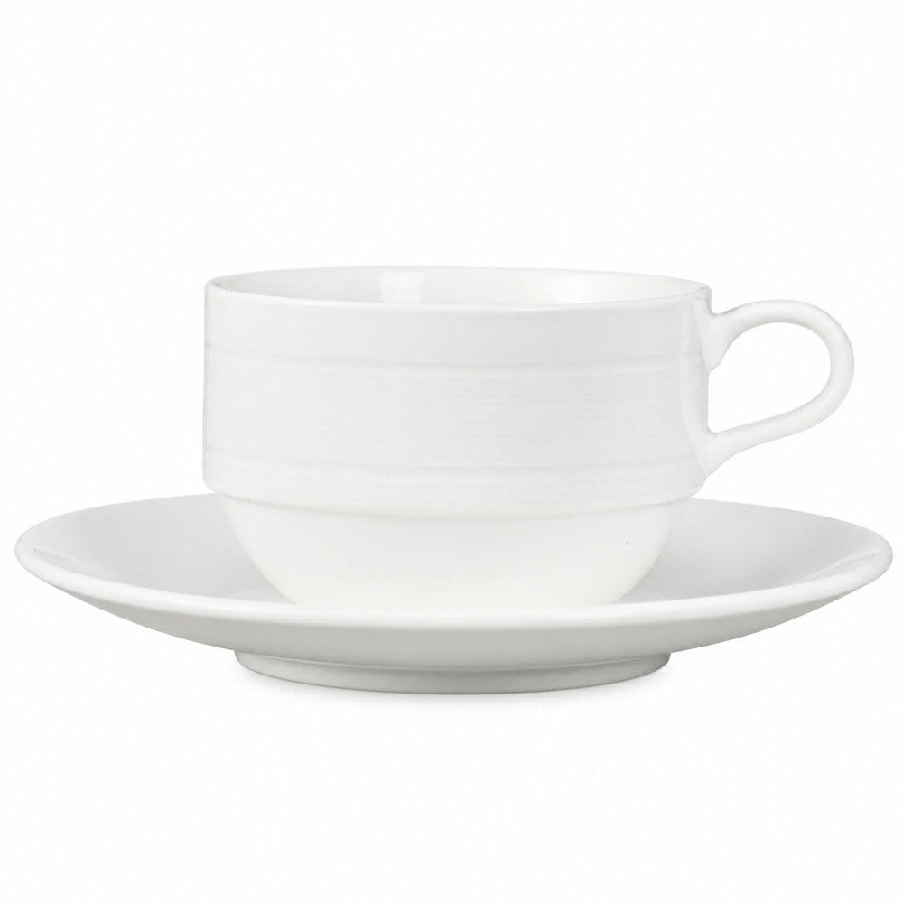 250ml White Porcelain Coffee Cup and Saucer Wholesale Ready Stock