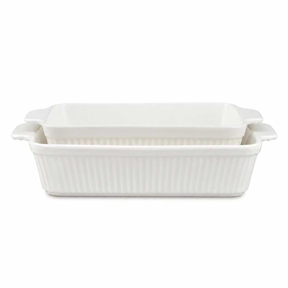 Ceramic Baking Dish Set Rectangular Casserole Pans for Wholesale Buying