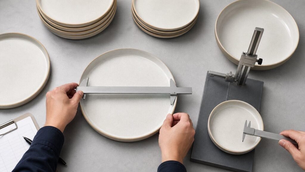 ceramic plates measured by diameter height rim and usable serving area