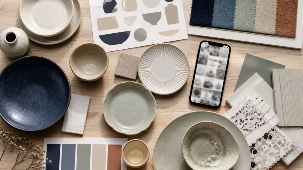 ceramic tableware design mood board inspired by social media styling