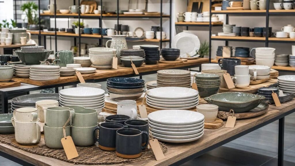 mixed ready stock ceramic plates bowls and mugs prepared for wholesale review