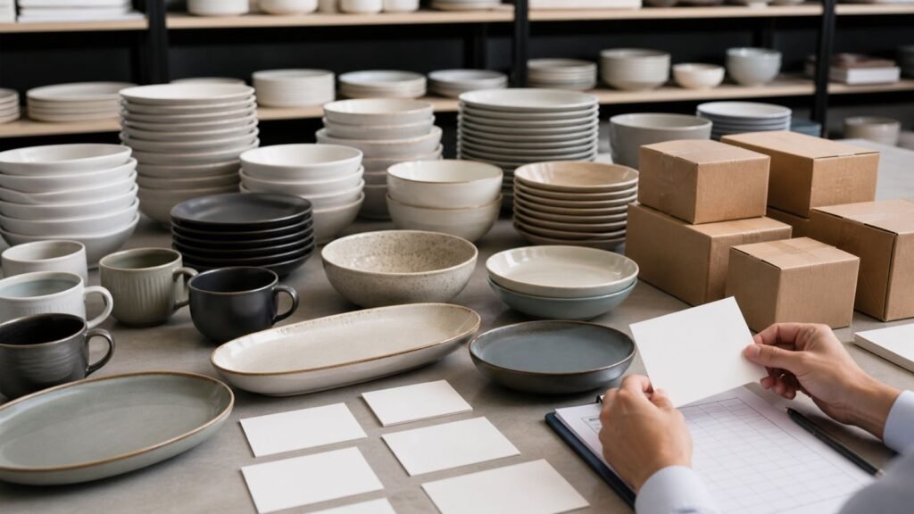 distributor balancing ceramic plates bowls mugs and serving item quantities