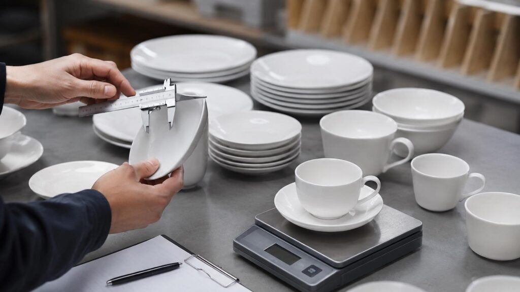 white ceramic plates compared under backlight for body tone and translucency